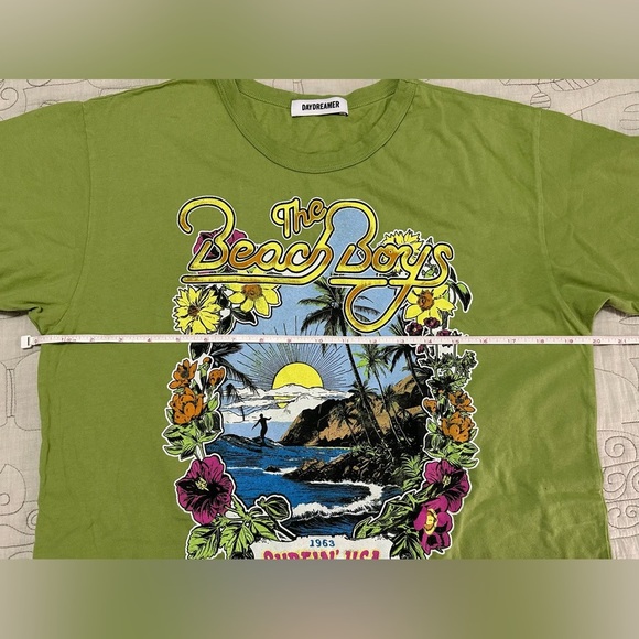 NWOT Daydreamer The Beach Boys 1963 Ringer Tee L in Matcha - Picture 8 of 10